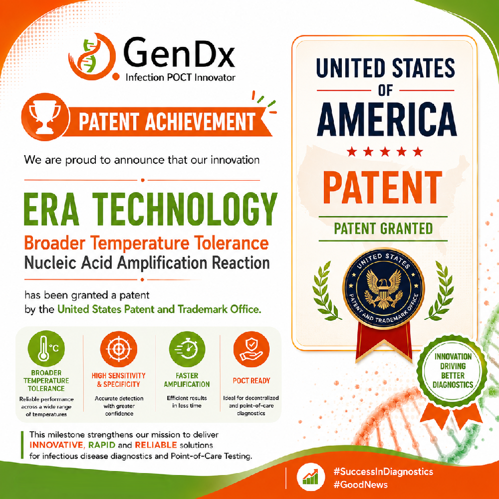 GenDx Biotech's ERA technology has been officially granted a U.S. patent.